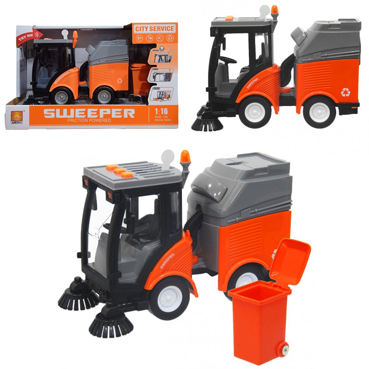 KZL ÇÖP SÜPÜRME ARACI WY680A SWEEPER FRİCTİON POWERED SESLİ IŞIKLI PİLLİ 3+ 1