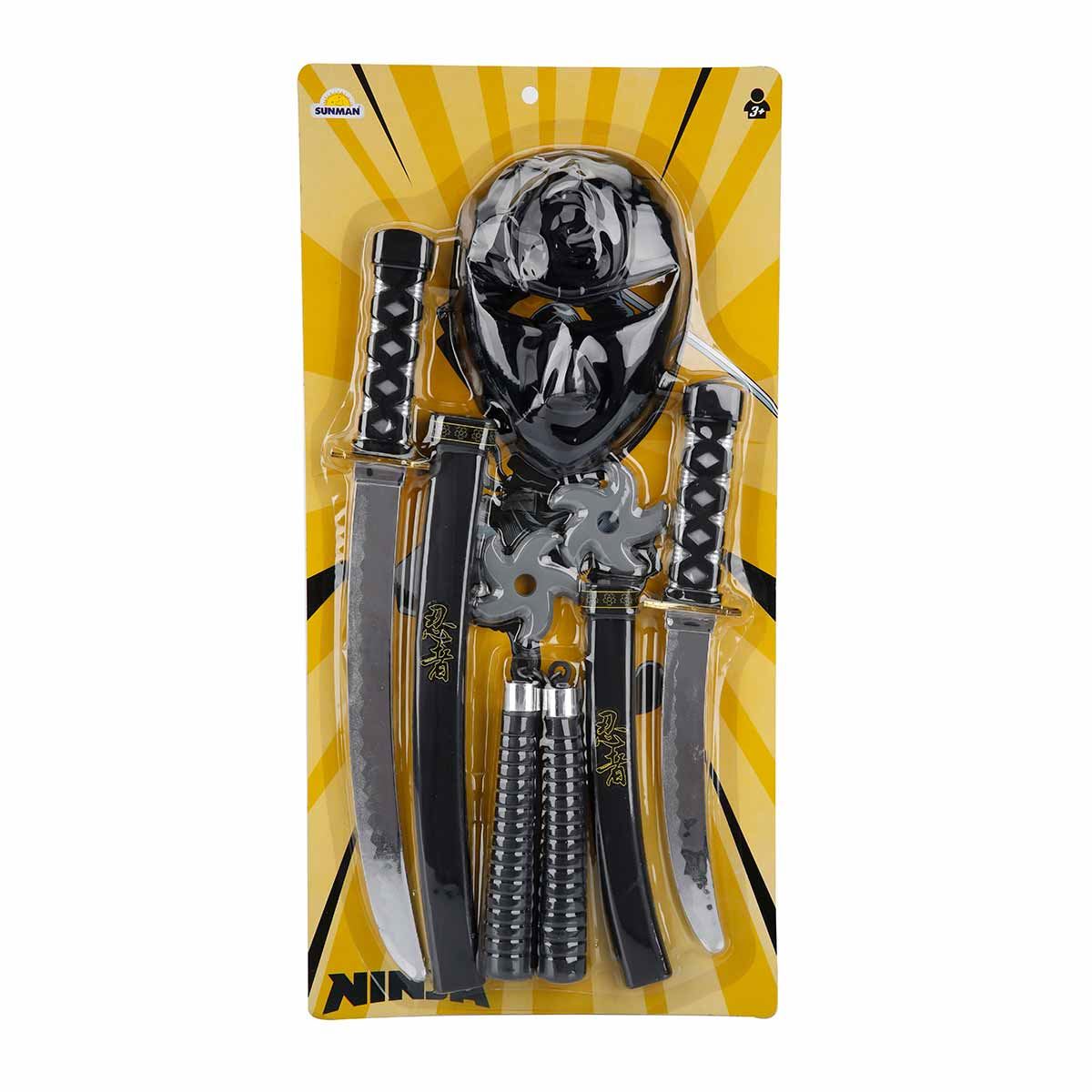 SUNMAN NİNJA KILIÇ SETİ 88C-12 KILIÇ-BIÇAK-MINÇIKA-MASKE 8 PARÇA KARTELA 3+ 1