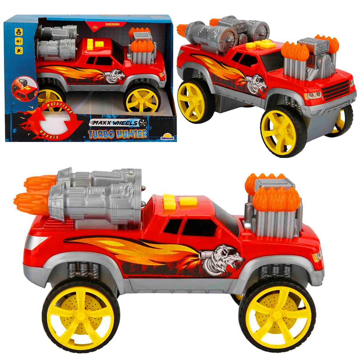 SUNMAN MAXX WHEELS 815 TURBO MOTORİZE PİCK UP ARAÇ SESLİ IŞIK 23 CM 3+ 1
