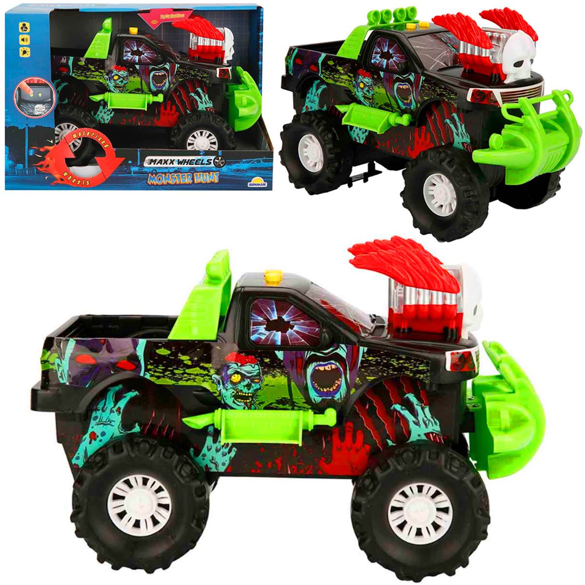 SUNMAN KURU KAFA MOTORİZE ARAÇ 741 MAXX WHEELS SESLİ IŞIKLI 29 CM 3+ 1