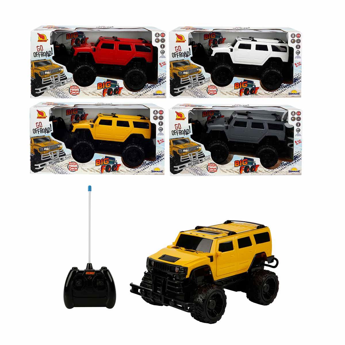 SUNMAN KUMANDALI ARABA 1387-1A BİG FOOT HUMMER SESLİ IŞIKLI ŞARJLI 1.14 SCALE 3+ 1