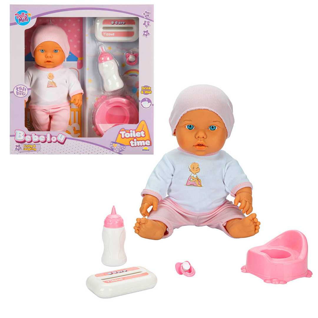 SUNMAN BEBELOU TOİLET TİME 30141 TUVALET ZAMANI AKSESUARLI BEBEK SETİ SESLİ 32 CM 3+ 1