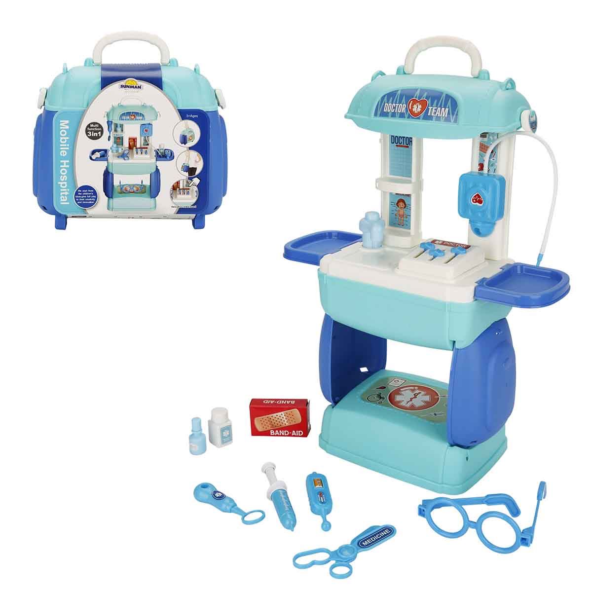 SUNMAN ÇANTALI DOKTOR SETİ 8393P MOBİLE HOSPİTAL 23 PARÇA 3İN1 3+ 1