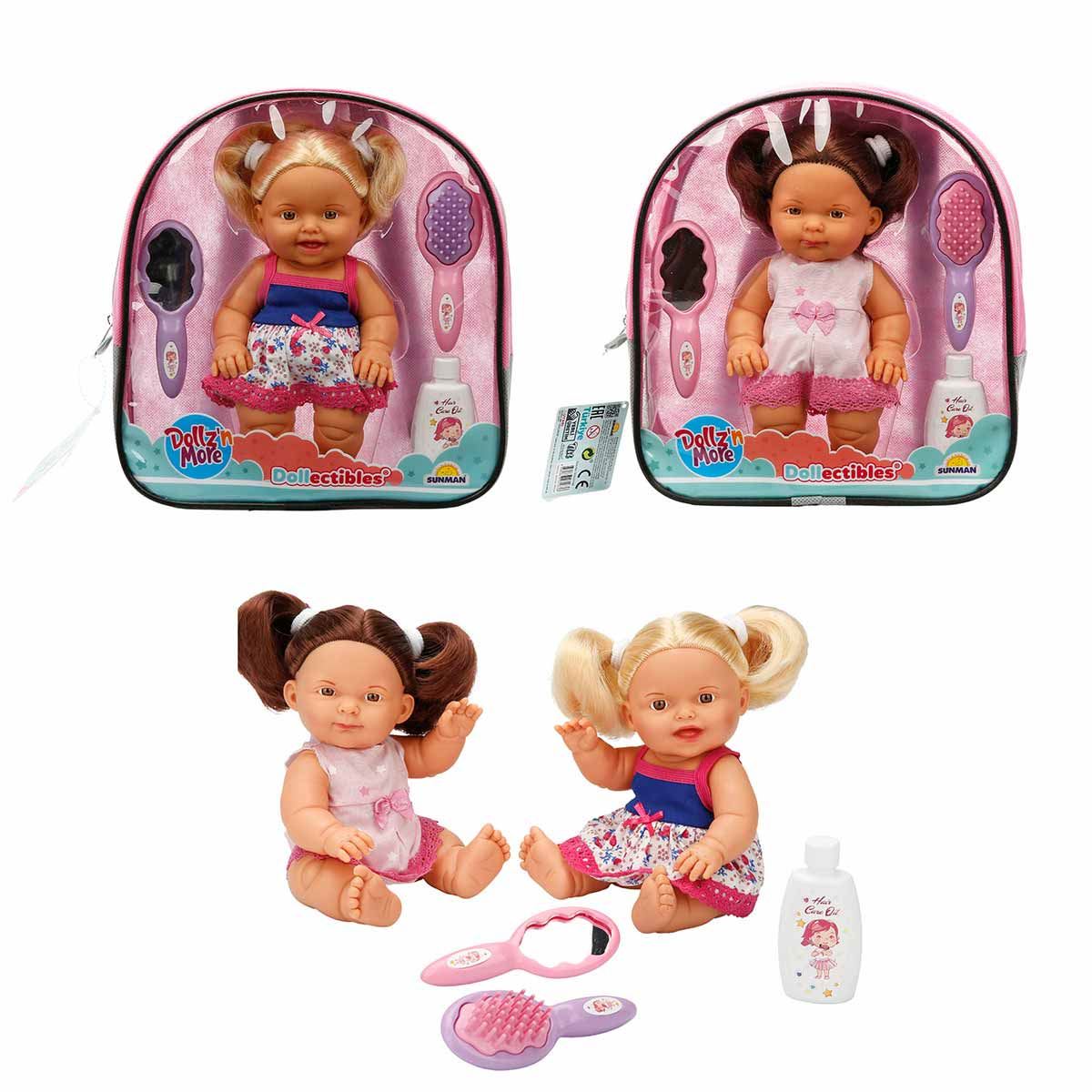 SUNMAN DOLLECTİBLES BEBEK S02020100 NİL SAÇ AKSESUARLI SIRT ÇANTALI 23 CM 3+ 1