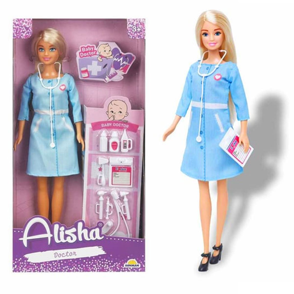SUNMAN BEBEK 99062 ALİSHA DOKTOR SETİ 29 CM 3+ 1