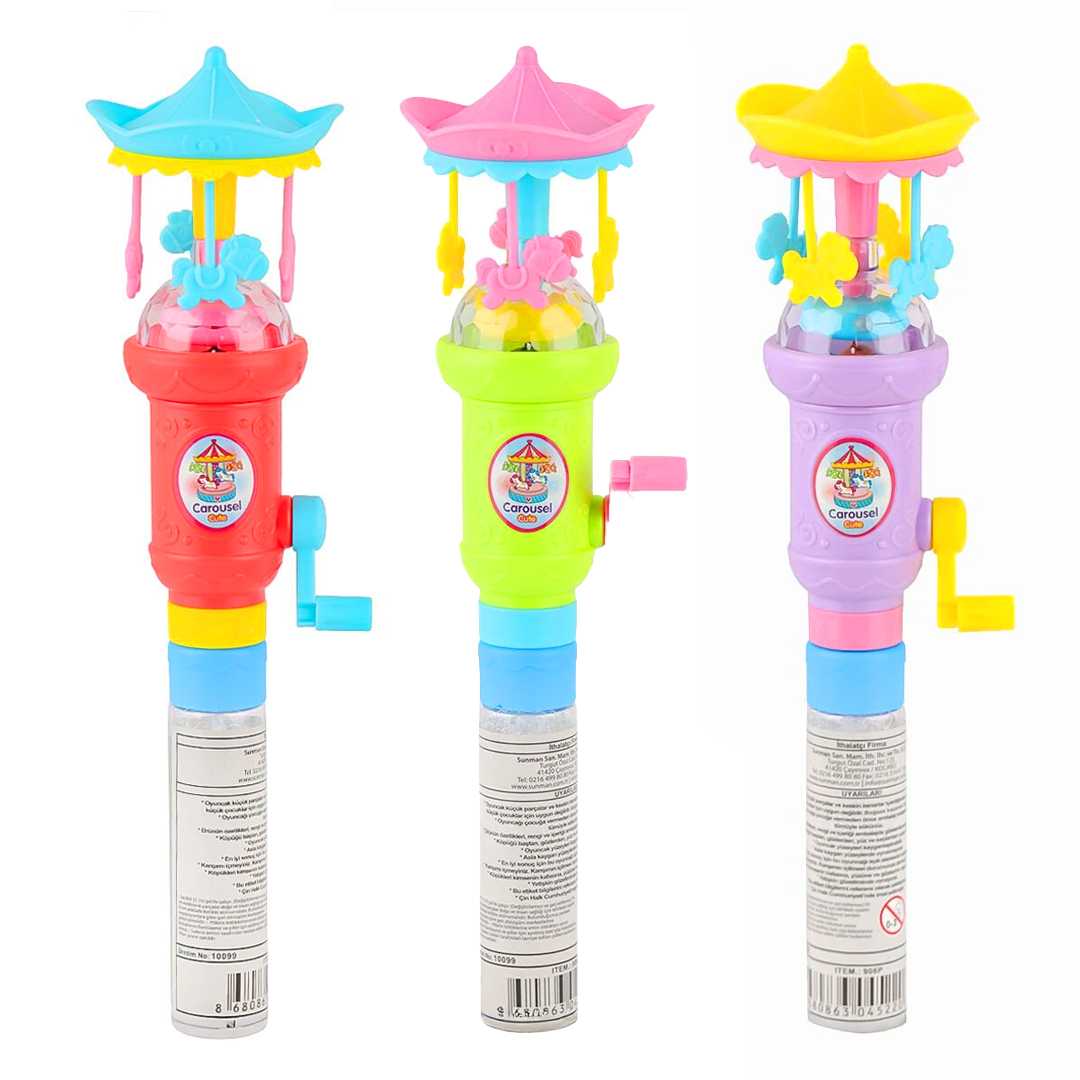 SUNMAN FUNNY TOYS 906P KÖPÜK BALONCUK VE IŞIKLI DÖNME DOLAP 3 RENK 12 Lİ 3+ 1