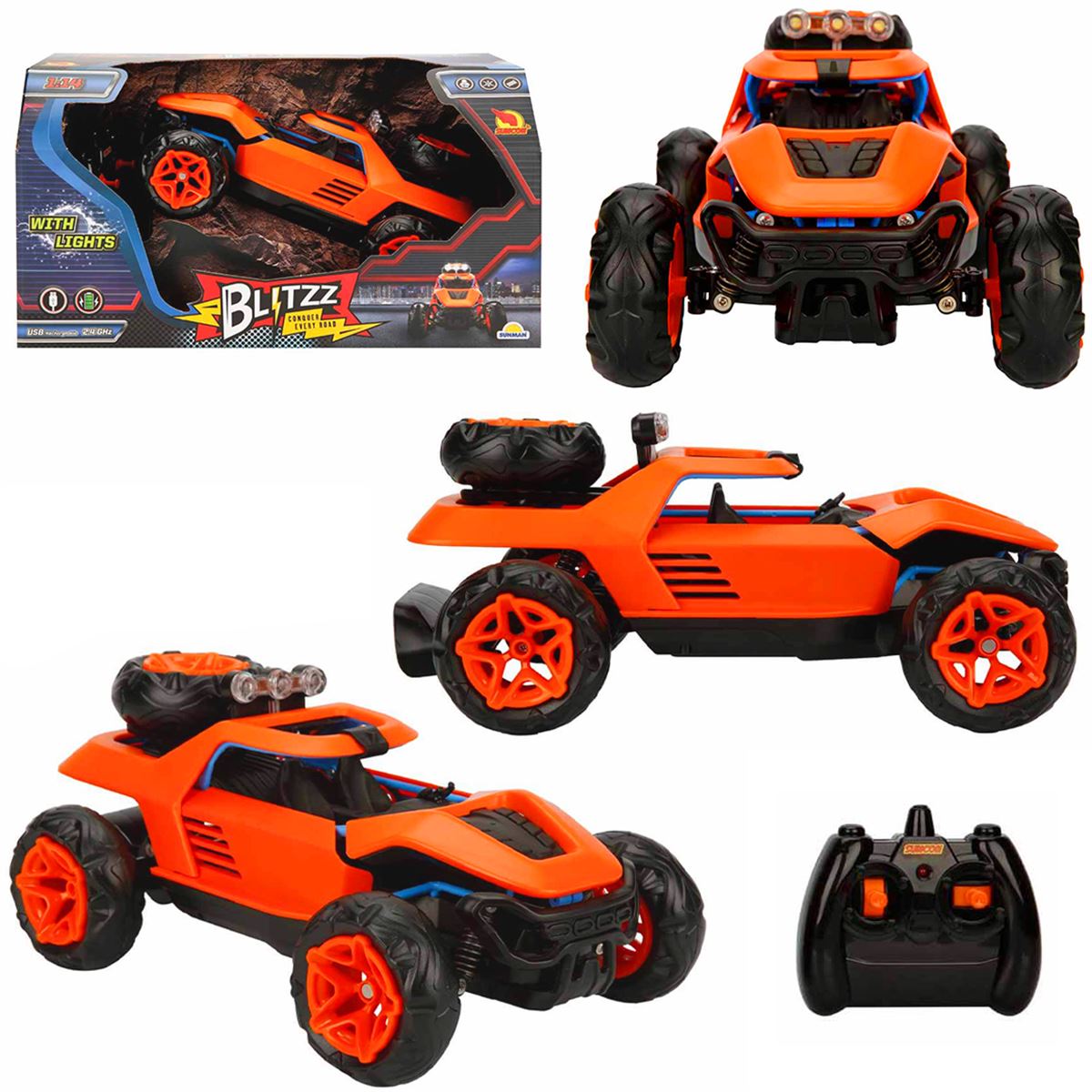 SUNMAN KUMANDALI ARABA 4678 BLİTZZ IŞIKLI USB 1:14 2.4GHZ 3+ 1
