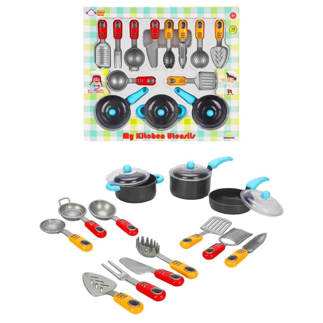 SUNMAN LİTTLE CHEF 4681 MUTFAK GEREÇLERİ SETİ 16 PARÇA KUTULU 3+ 1