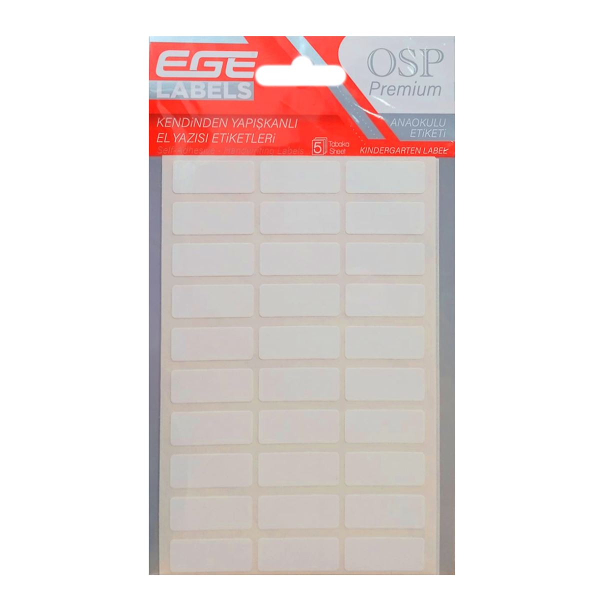 EGE OFİS ETİKETİ 12x30 BEYAZ 5 Lİ 10 PK OSP-107 1