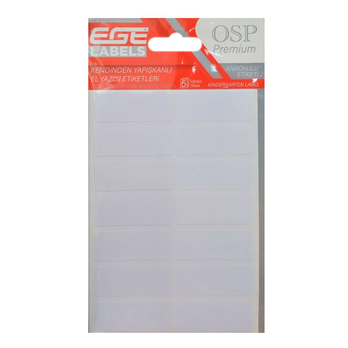 EGE OFİS ETİKETİ 19x50 BEYAZ 5 Lİ 10 PK OSP-114 1