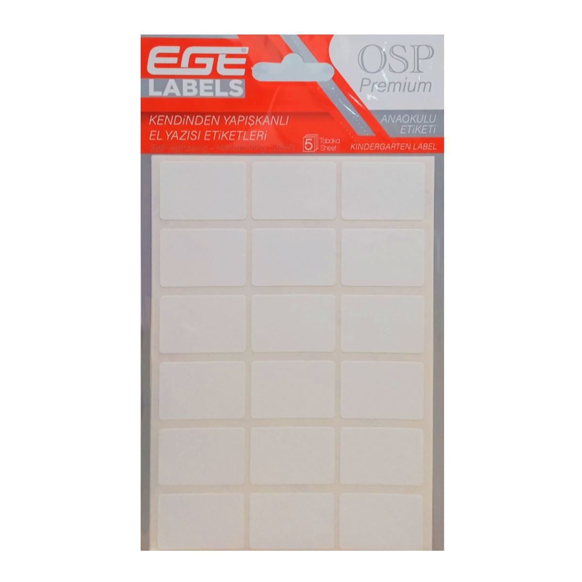 EGE OFİS ETİKETİ 22x32 BEYAZ 5 Lİ 10 PK OSP-116 1