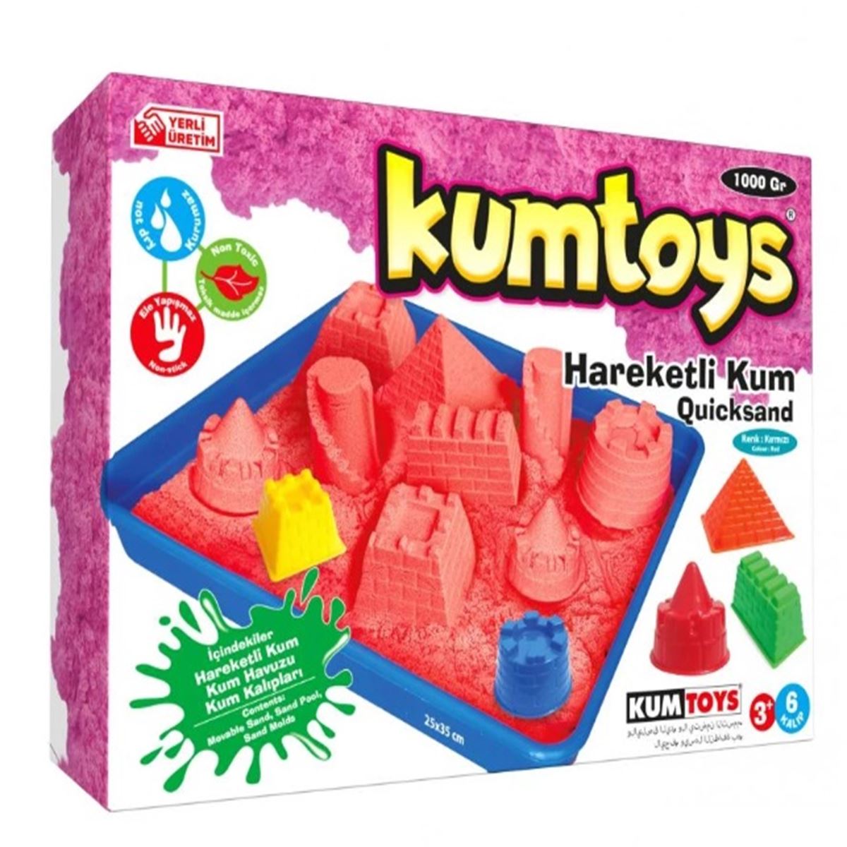 KUMTOYS HAREKETLİ KUM SETİ KM5329 6 KALIP 3+ 1