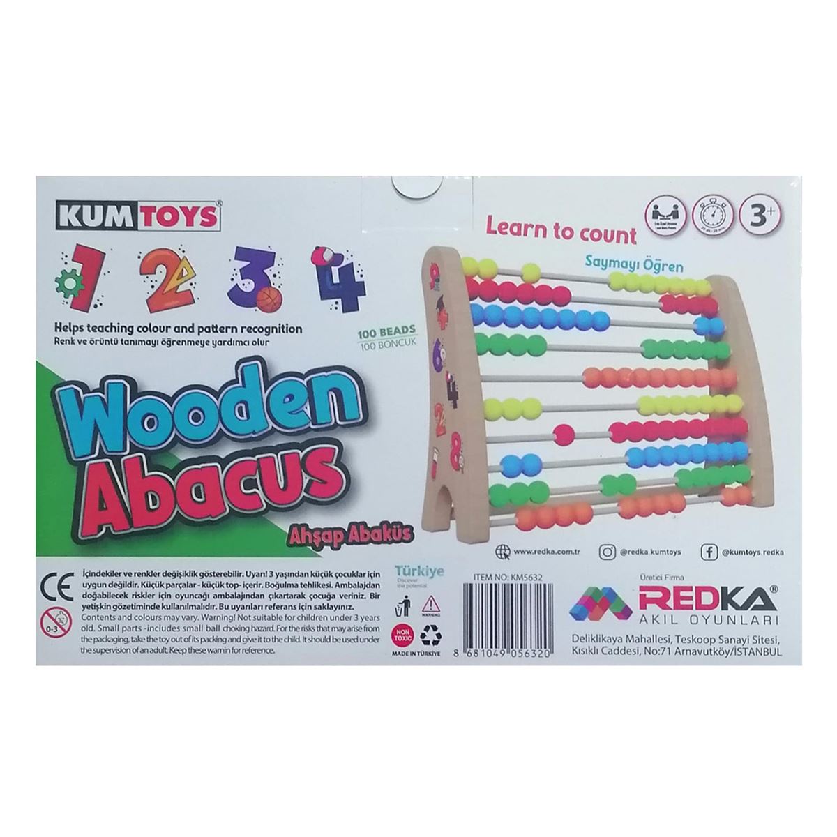 KUMTOYS WOODEN ABACUS KM5632 AHŞAP ABAKÜS 3+ 1