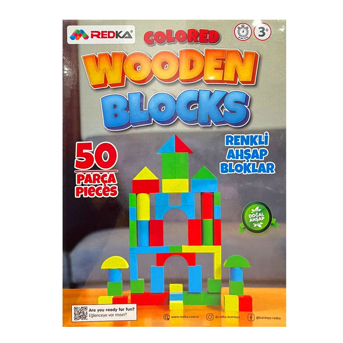 REDKA AHŞAP BLOKLAR RD5671 RENKLİ 50 PARÇA 3+ 1