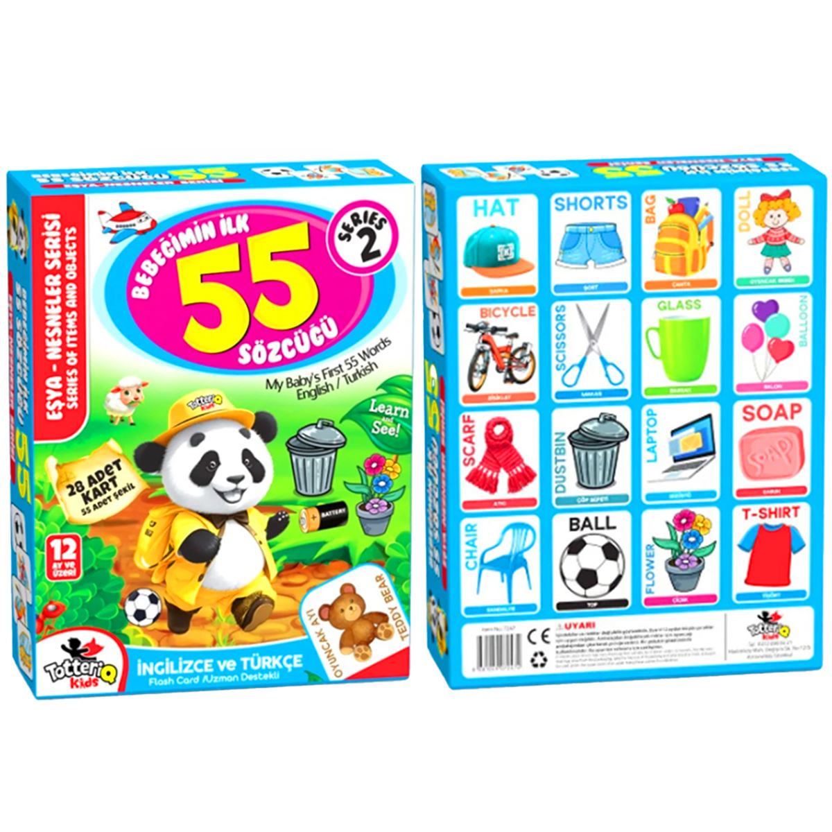 TOTTERİQ KİDS BEBEĞİMİN İLK 55 SÖZCÜĞÜ S2 7247 EŞYA NESNELER SERİSİ İNGİLİZCE TÜRKÇE 12M 1
