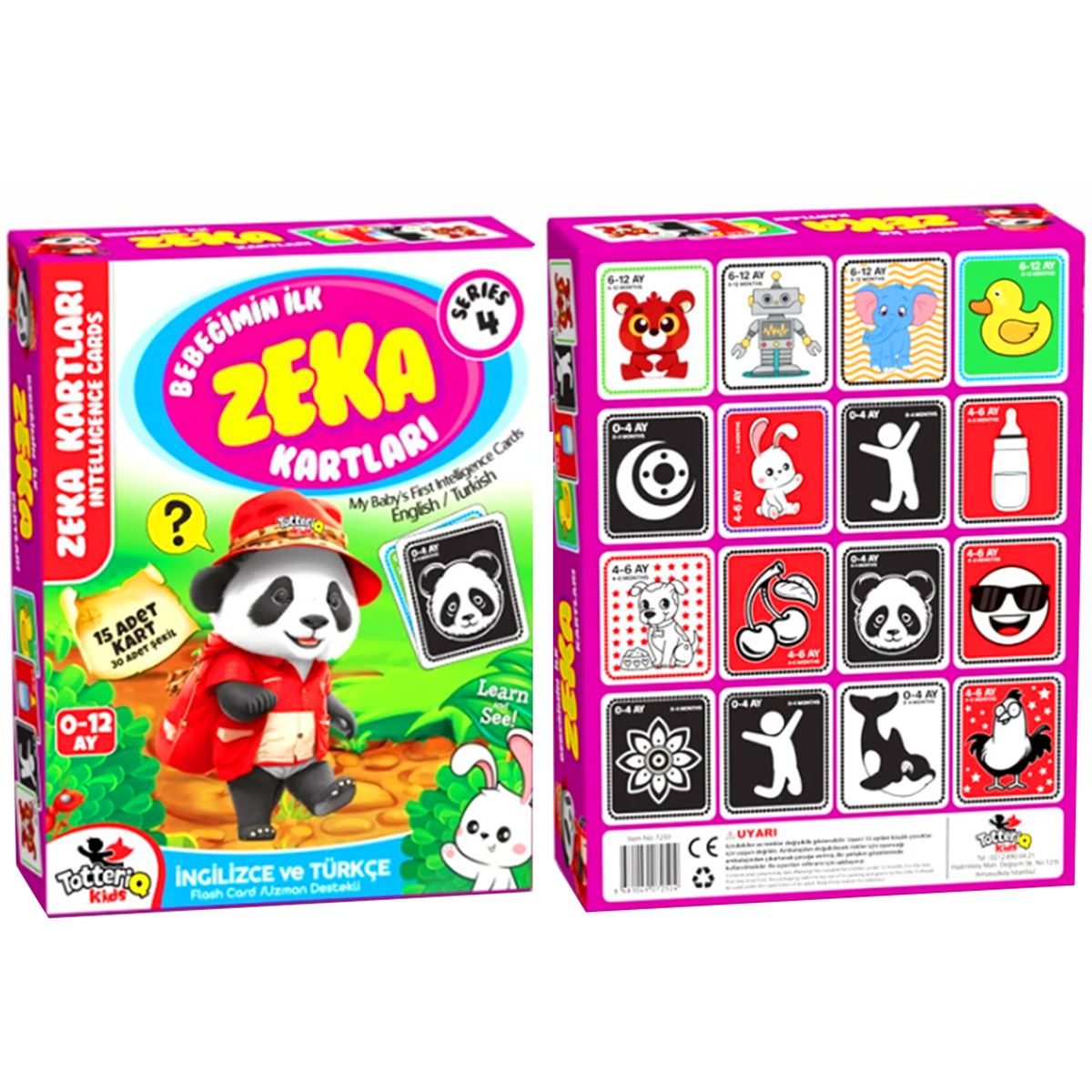 TOTTERİQ KİDS BEBEĞİMİN İLK ZEKA KARTLARI S4 7250 İNGİLİZCE TÜRKÇE 0-12M 1