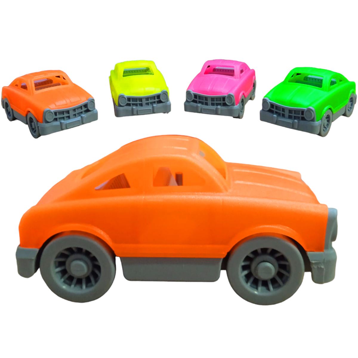 ATAY MİNİQ CİTY CAR MCC-4010 SÜRTMELİ OTOMOBİL NEON 4 RENK 12 Lİ 1