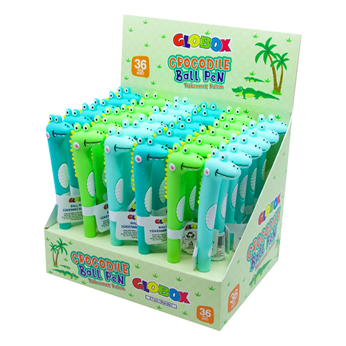 GLOBOX TÜKENMEZ KALEM TİMSAH 07 MAVİ 36 LI 3509 1