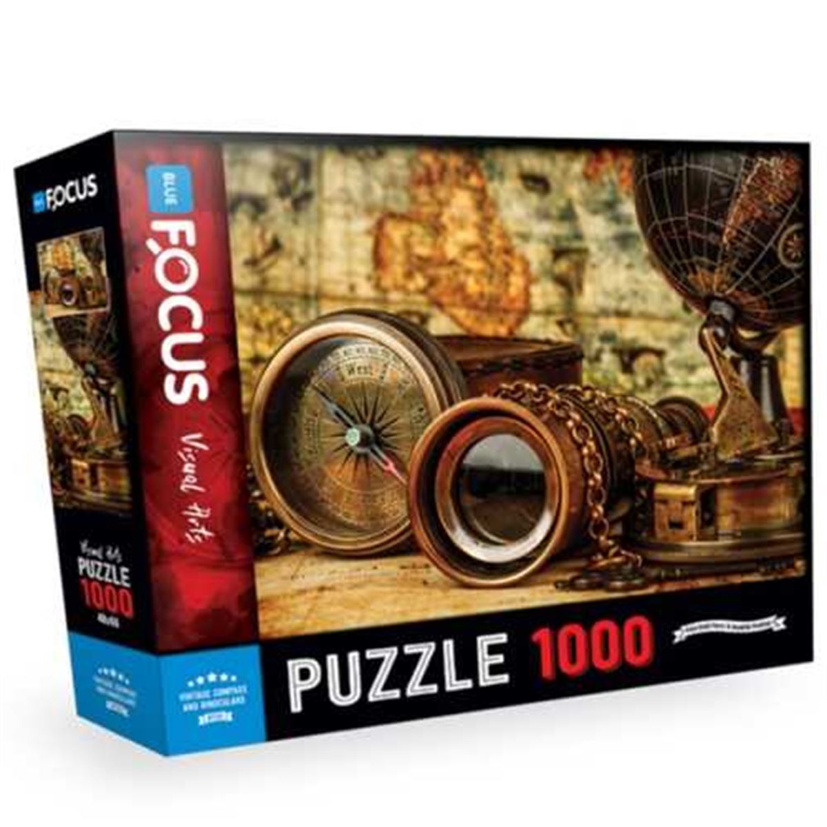 BLUE FOCUS YAPBOZ BF291 NOSTALJİK PUSULA VE DÜRBÜN 1000 PARÇA 1