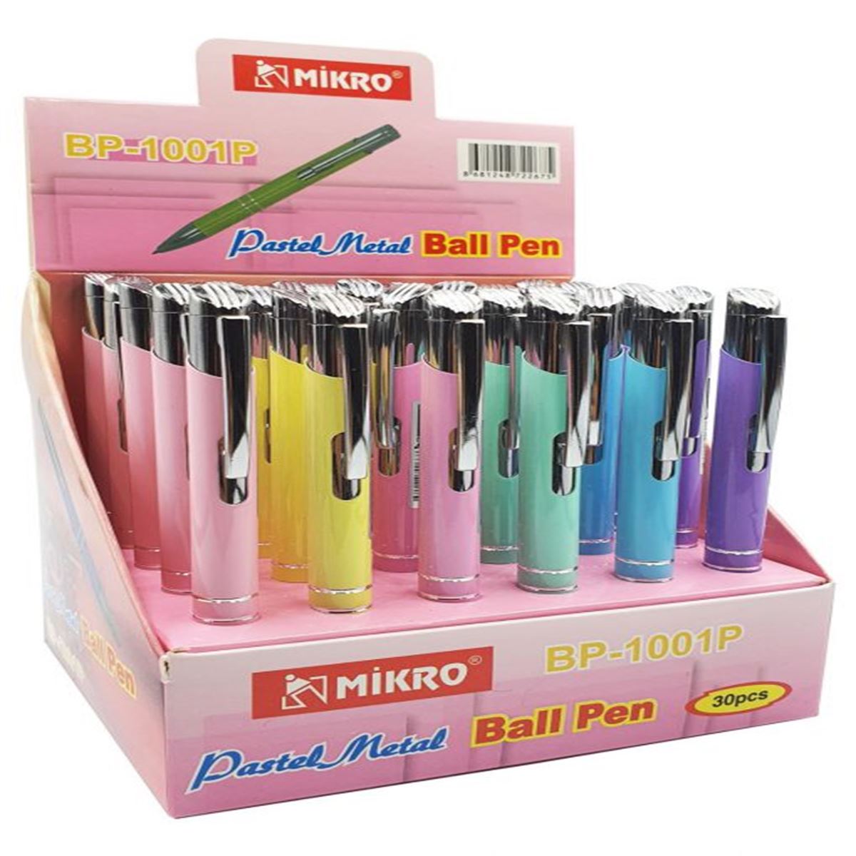 MİKRO TÜKENMEZ KALEM METAL PASTEL 30 LU BP-1001P 1