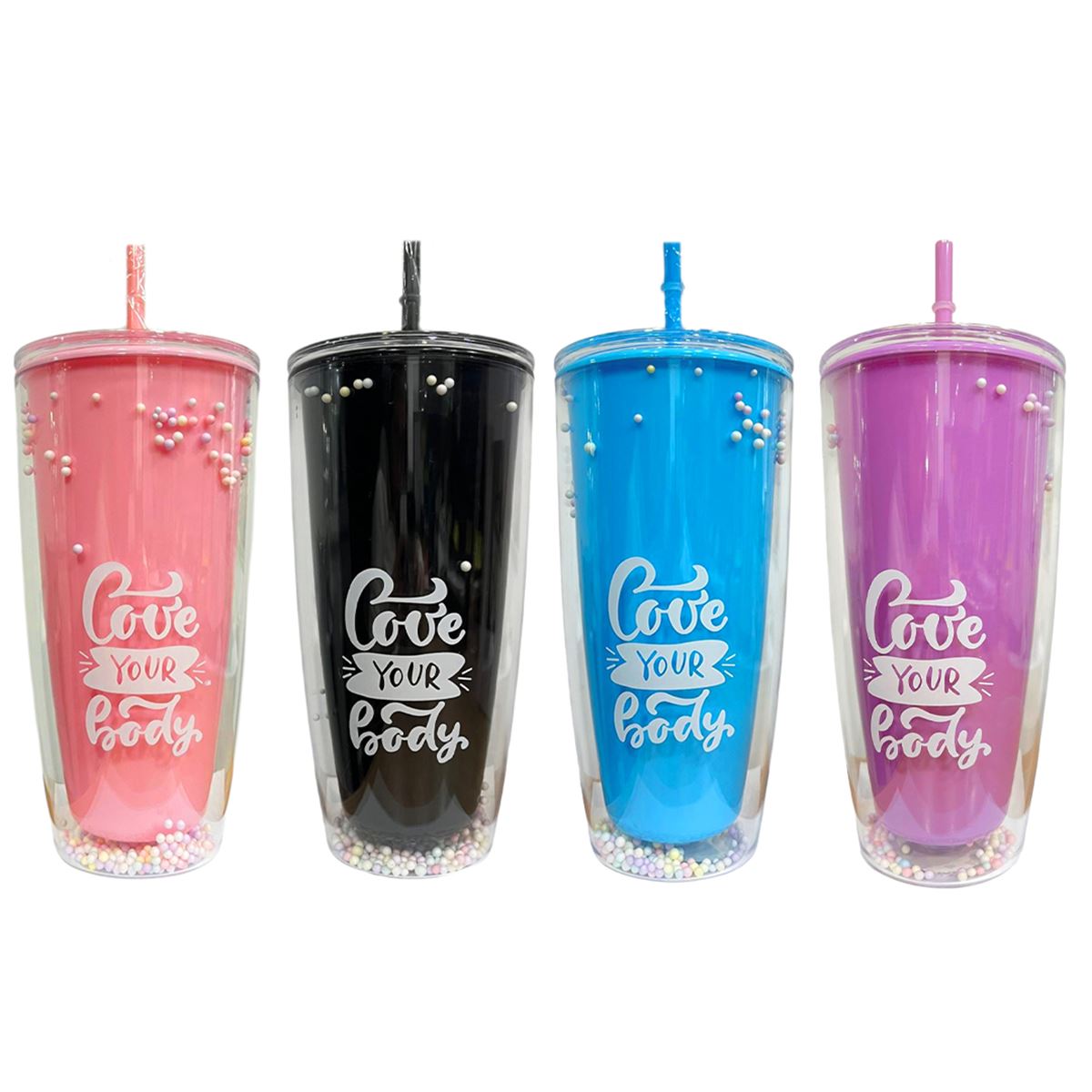 MİKRO PİPETLİ BARDAK PM-3002 BUBBLE BALLS 4 RENK 750 ML 1