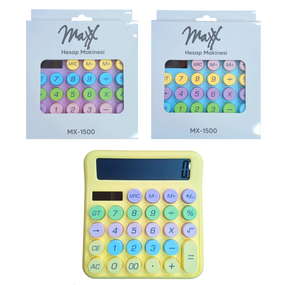 MAXX HESAP MAKİNESİ MX-1500 RENKLİ 1