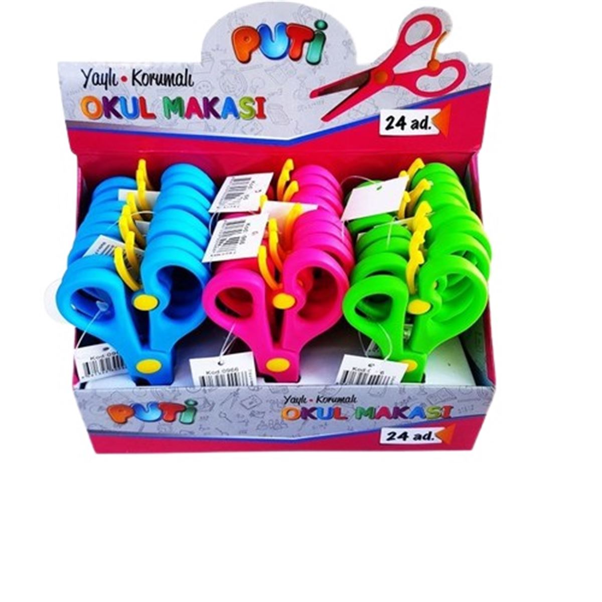 PUTİ OKUL MAKASI KORUMALI YAYLI 24 LÜ 0966 1