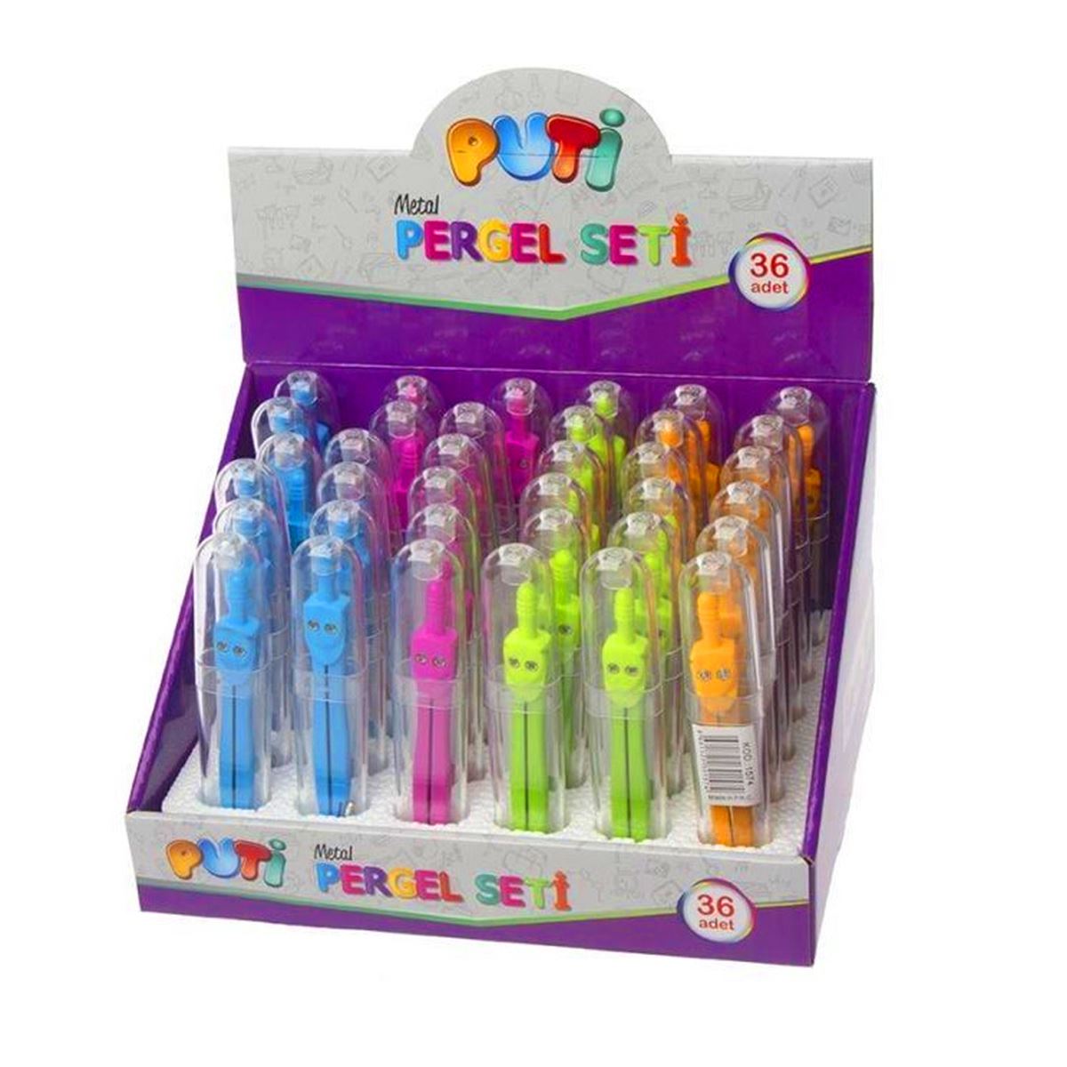 PUTİ PERGEL SETİ METAL RENKLİ 36 LI 1574 1