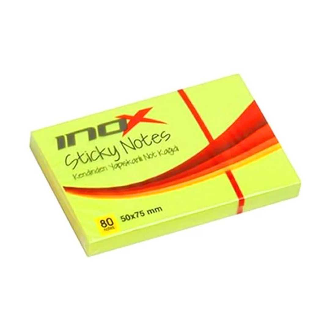 İNOX YAPIŞKANLI NOT KAĞIDI 50x75 FOSFORLU YEŞİL 80 YP 12 Lİ 2373 1