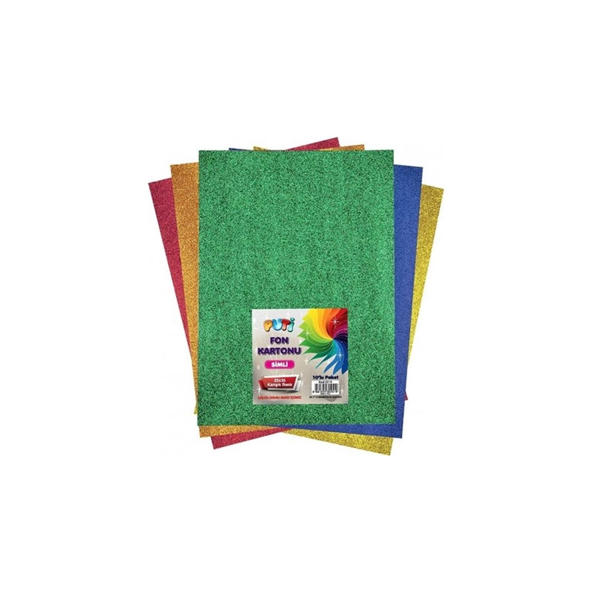 PUTİ FON KARTONU 25x35 SİMLİ 10 RENK 2519 1