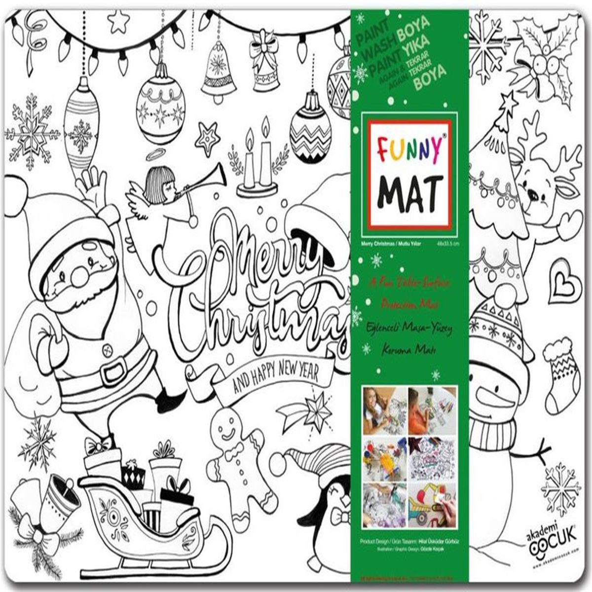 AKADEMİ ÇOCUK FUNNY MAT YENİ YIL  33,5X48 CM 1