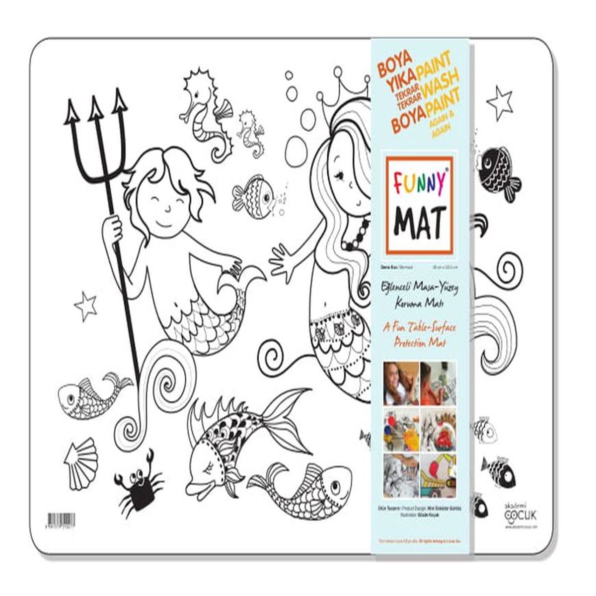 AKADEMİ ÇOCUK FUNNY MAT DENİZ KIZI 33,5X48 CM 1