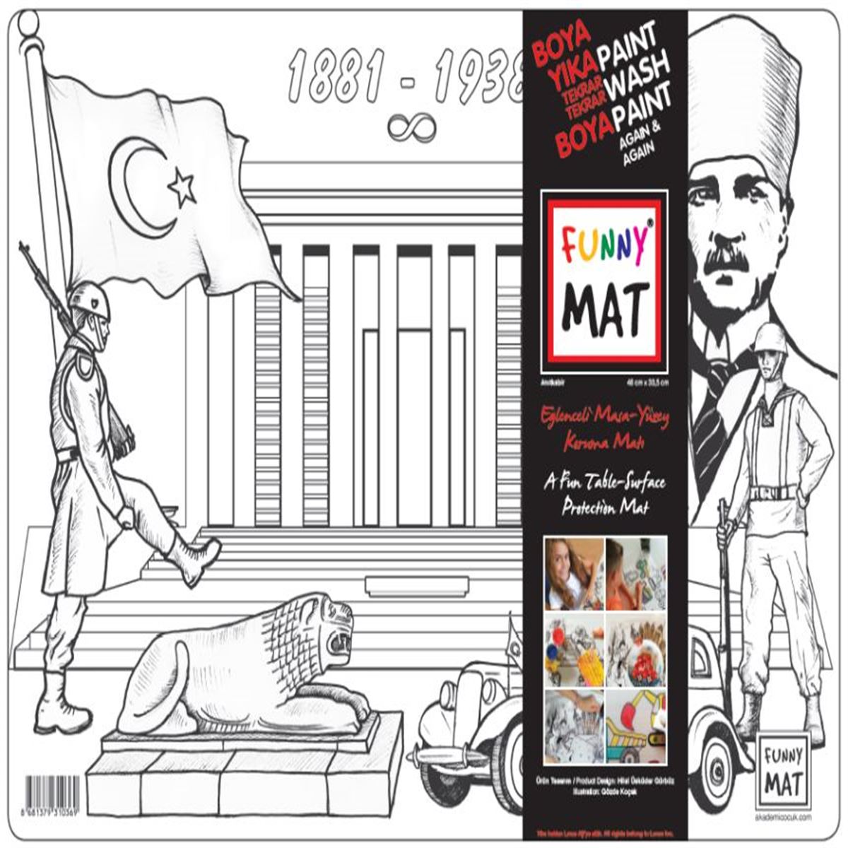 AKADEMİ ÇOCUK FUNNY MAT ANITKABİR 33,5X48 CM 1