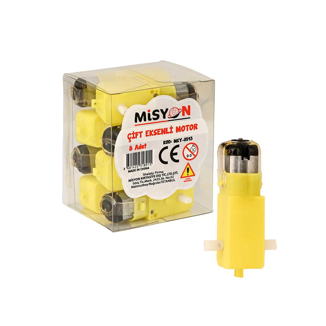 MİSYON ÇİFT EKSENLİ MOTOR DC 3V 8 Lİ MSY-0593 1