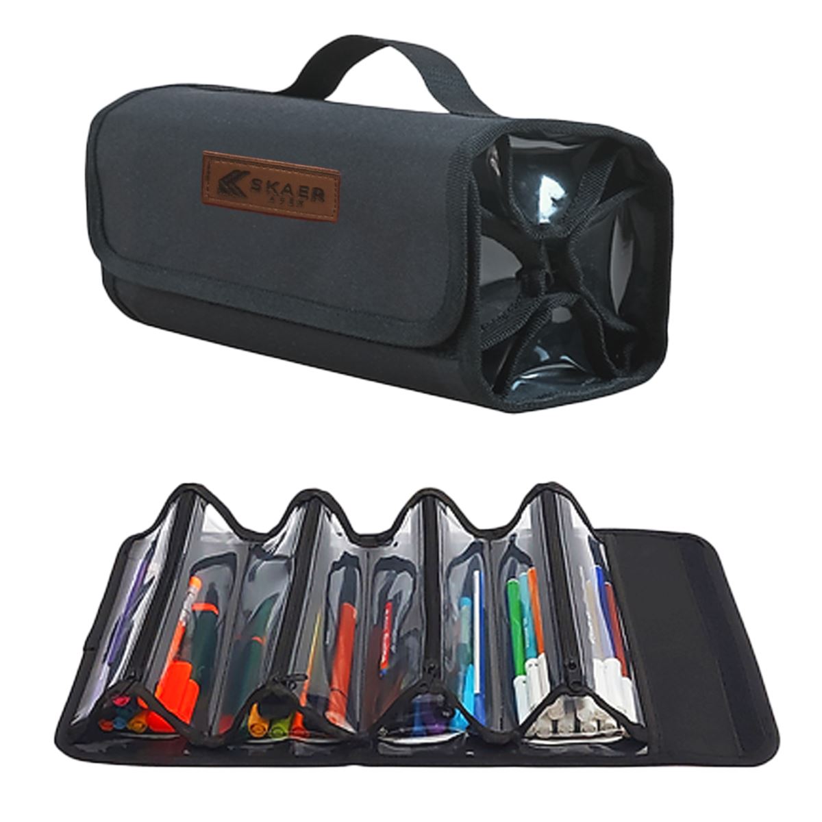 SKAER APEX X-CASE KALEM ÇANTASI XC-K03 KANVAS SİYAH DÖRT BÖLMELİ 1