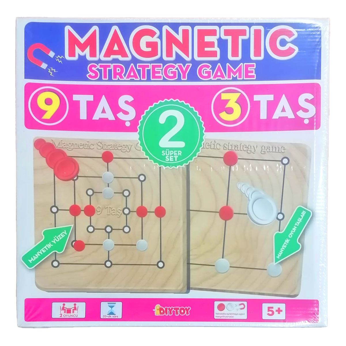 DİYTOY MAGNETİC STRATEGY GAME DT2465 9 TAŞ 3 TAŞ 5+ 1