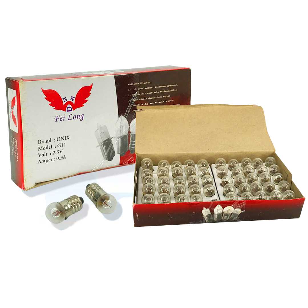 FEİ LONG MİNİ AMPUL 2.5V 50 Lİ 1
