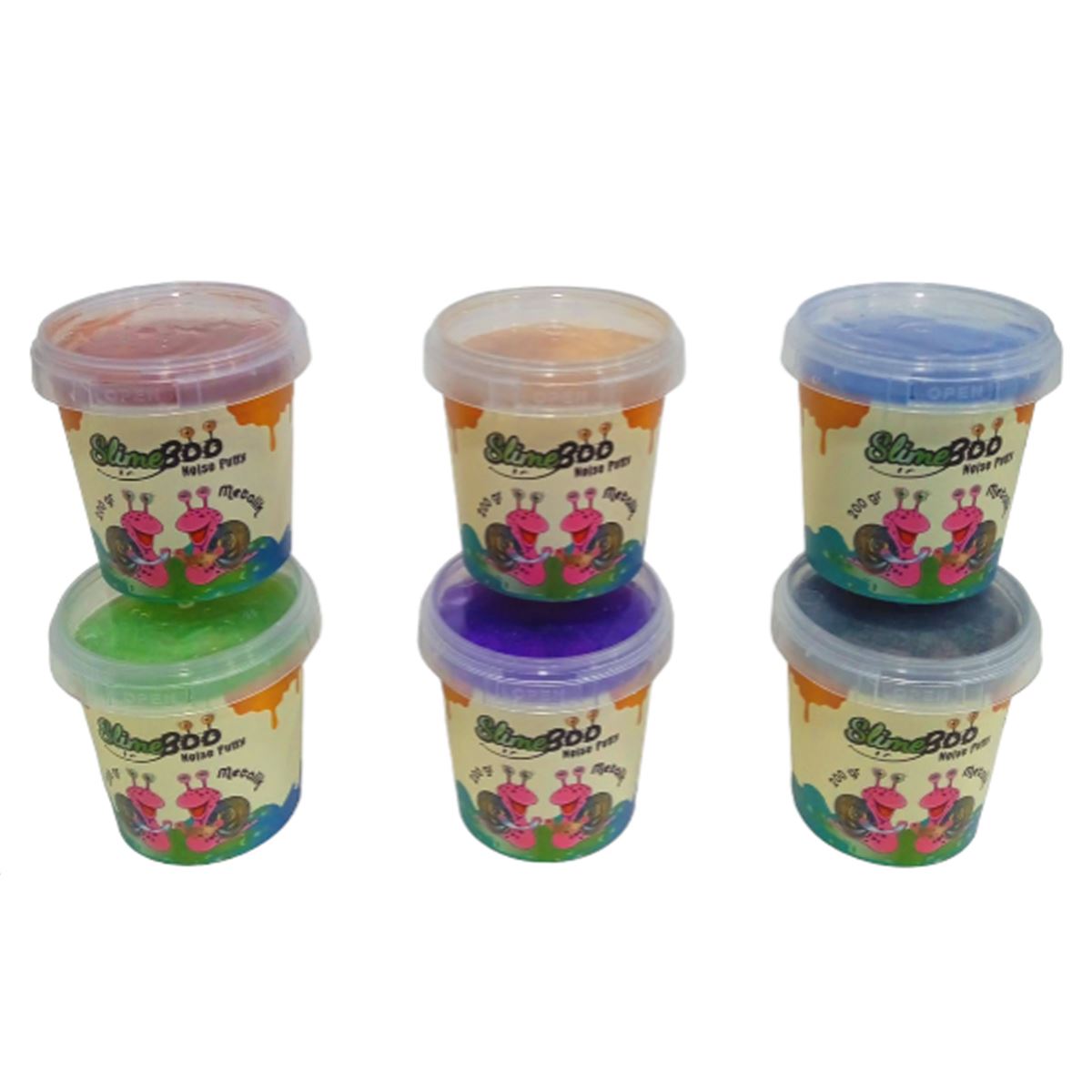 SLİME BOO SLİME METALİK 6 RENK 200 GR 24 LÜ SLM-M-952 1