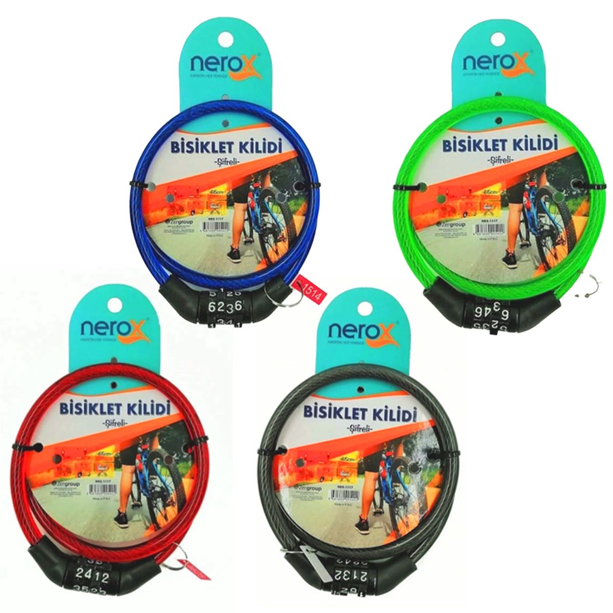 NEROX BİSİKLET KİLİDİ NRX-1117 65 CM ŞİFRELİ 1