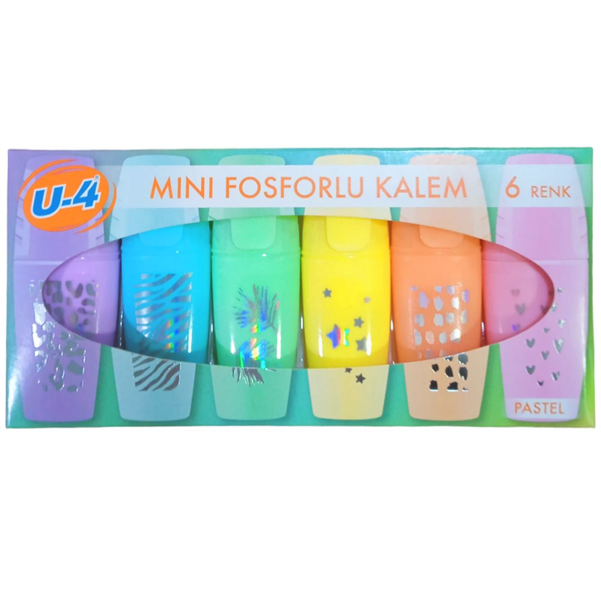 U-4 FOSFORLU KALEM MİNİ PASTEL 6 RENK U4-0882 1