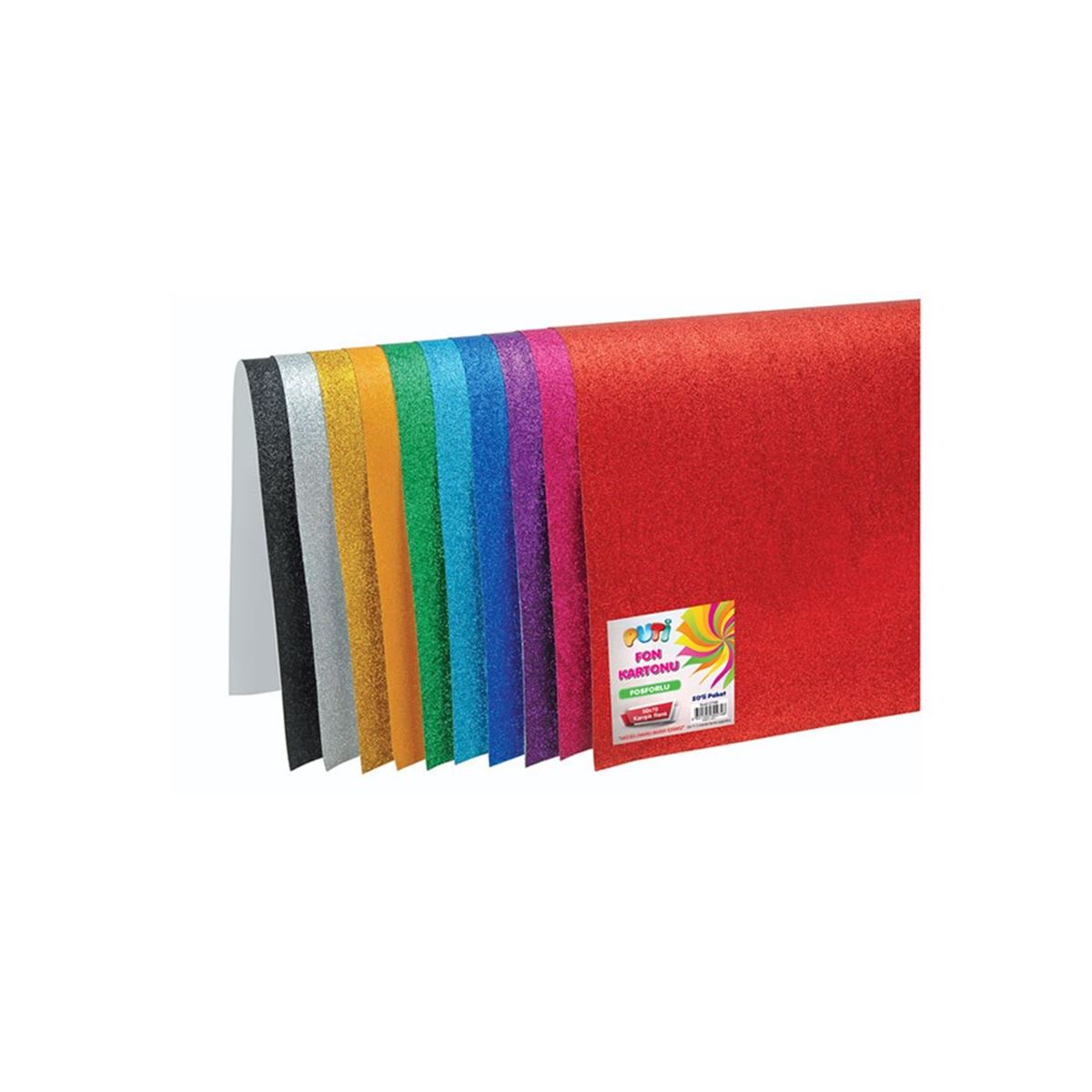 PUTİ FON KARTONU 50x70 SİMLİ KARIŞIK 280 GR 10 LU 00275 1