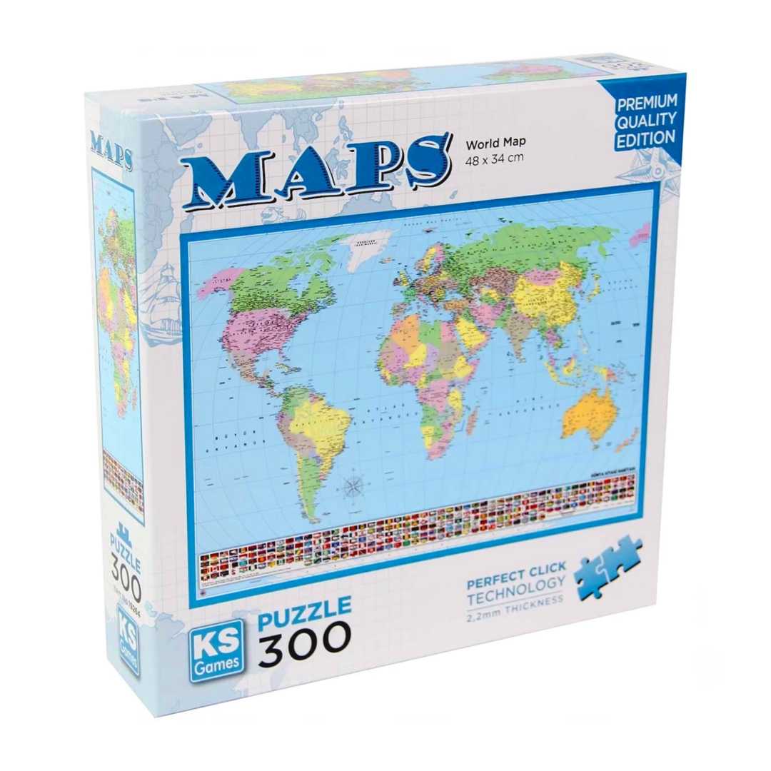KS GAMES PUZZLE 19264 MAPS WORLD MAP 300 PARÇA 1