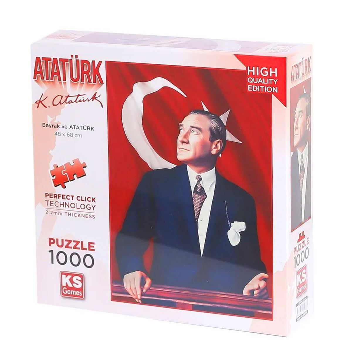 KS GAMES PUZZLE 20728 ATATÜRK VE TÜRK BAYRAĞI 1000 PARÇA 1