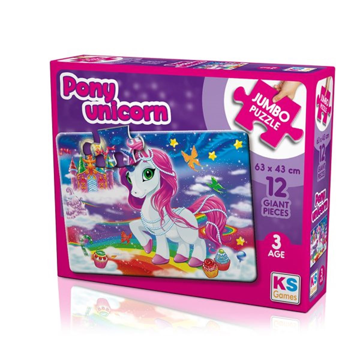 KS GAMES PUZZLE 31007 JUMBO PONY UNİCORN 12 PARÇA 3+ 1