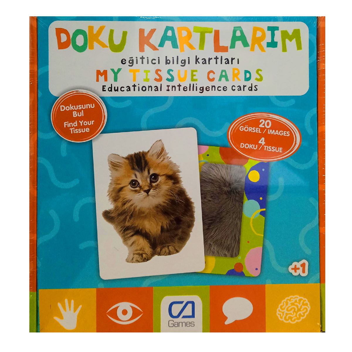 CA GAMES DOKU KARTLARIM 5125 EĞİTİCİ KARTLAR 20 GÖRSEL 4 DOKU +1 1