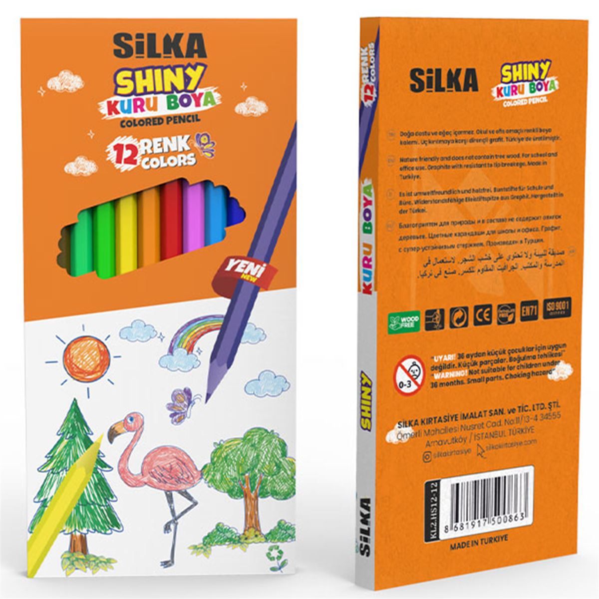 SİLKA KURUBOYA UZUN 12 RENK 12 Lİ KL2-HS12-12 1