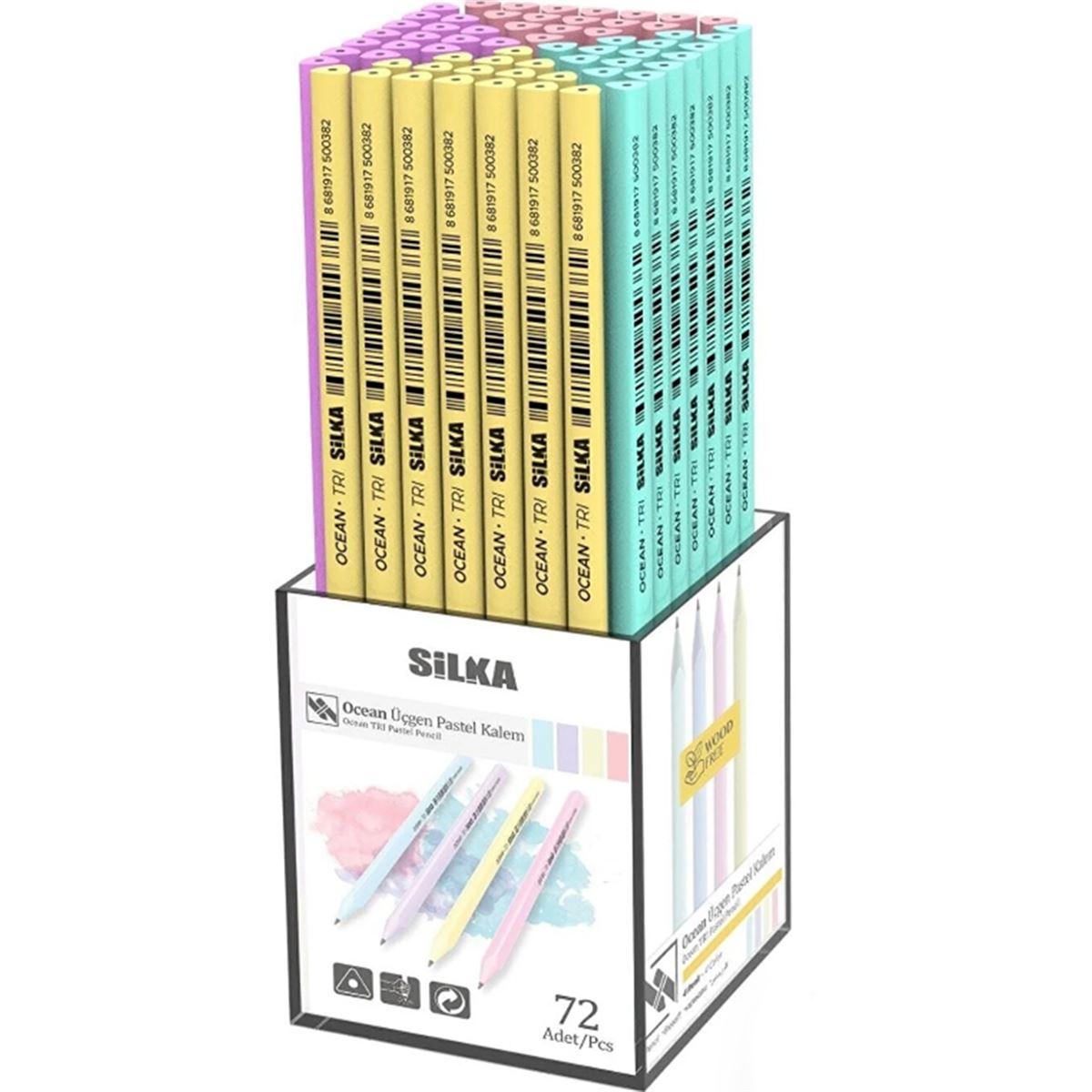 SİLKA KURŞUN KALEM OCEAN ÜÇGEN PASTEL 72 Lİ 2 PK KL1TSP-72 1