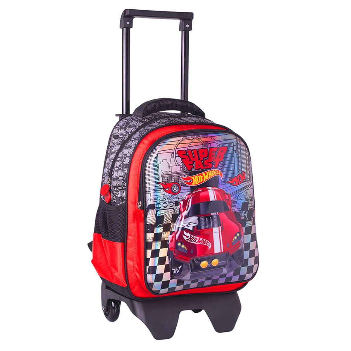 HOT WHEELS ÇEKÇEKLİ OKUL ÇANTASI 2594 ÇİFT BÖLMELİ 1