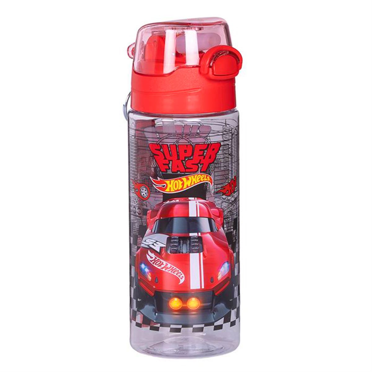 HOT WHEELS PLASTİK MATARA 2876 PİPETLİ 500 ML 1