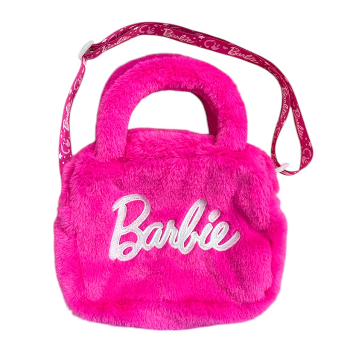 BARBİE PELÜŞ OMUZ ÇANTASI 3015 PEMBE 24x20x6 TEK BÖLMELİ 1